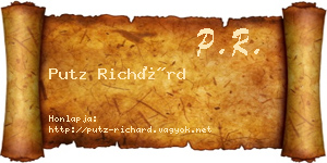 Putz Richárd névjegykártya